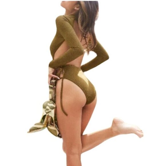 Savage X Fenty Bodysuit S Military Olive Green Sleep & Shine Teddy Size 2X - Picture 5 of 11